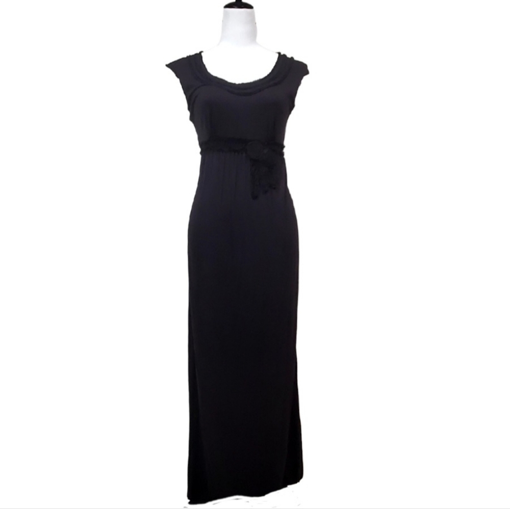 Max Edition Black Short Sleeve Maxi Dress Size Medium